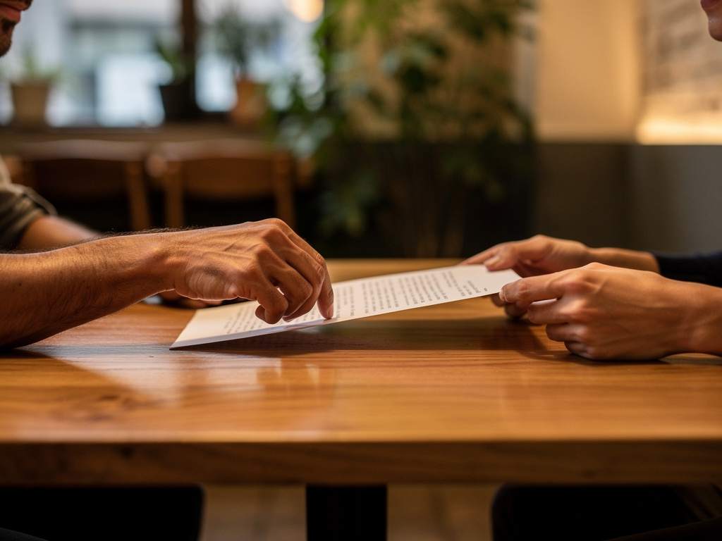 Positioned after the section on what the seller actually receives, before the section on common mistakes. Represents the moment of handoff or transfer between two parties. vender meu consórcio
