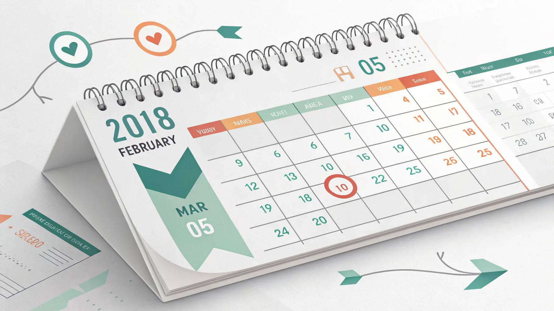 calendário com marcações de prazos sobre superfície clara, sem texto legível